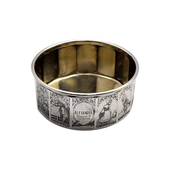 Gorham Silver Gold Wash Interior Nursery Rhyme Child's Bowl w/ Engraving #14018 - Picture 1 of 11